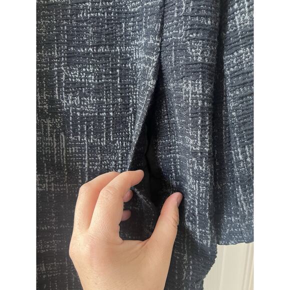 Eileen Fisher Organic Cotton Tencel Textured Open Jacket Small Black / Gray - Picture 5 of 7